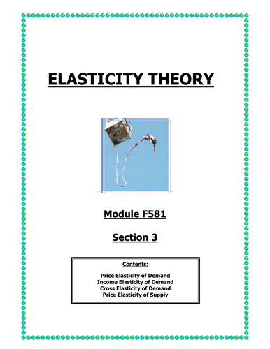 OCR A LEVEL ECONOMICS Topic 1 Booklet 3 Elasticity