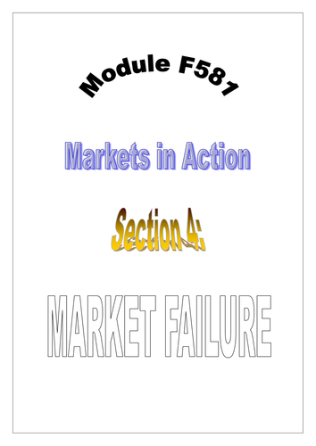 OCR A LEVEL ECONOMICS Topic 1 Booklet 4 Market Failure