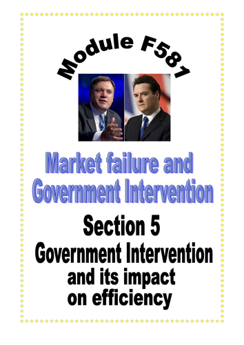 OCR A LEVEL ECONOMICS Topic 1 Booklet 5 Government Intervention