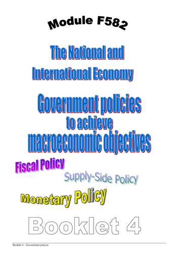 OCR A LEVEL ECONOMICS Topic 2 Government Policies