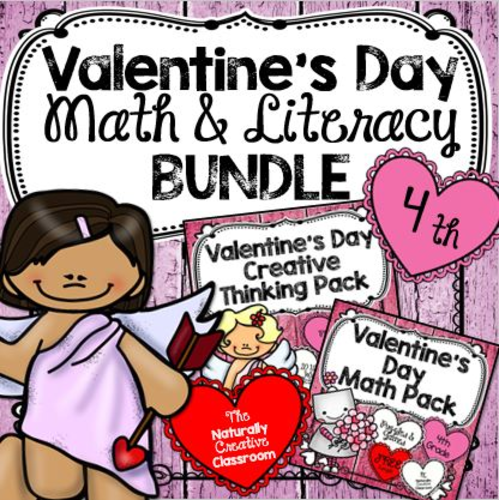 Valentine's Day Math & Literacy BUNDLE for 4th Grade