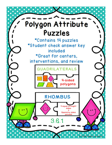2D Shapes Polygon Attribute Game Puzzles 3.G.1