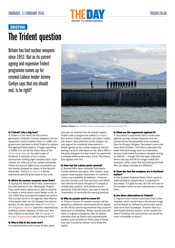 News articles for teaching: Trident