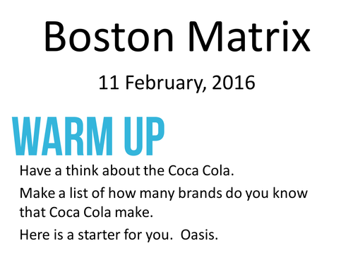 3.03 Boston Matrix - Edexcel GCSE Business Studies 