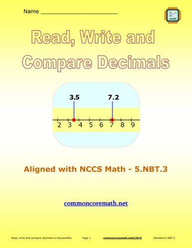 Read, Write and Compare Decimals - 5.NBT.3