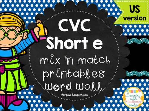 CVC Short E Flip Book and Worksheets