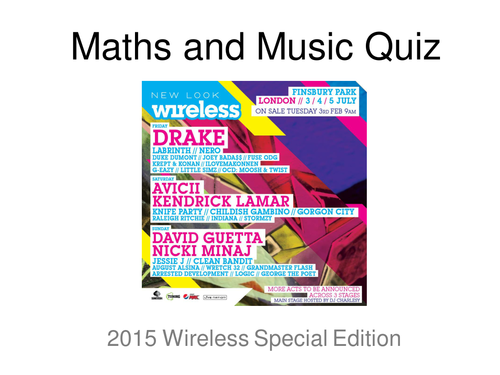 Maths and Music Wireless Quiz 2015