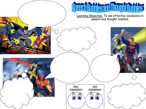Superhero Speech and Thought Bubbles Lesson KS2/3