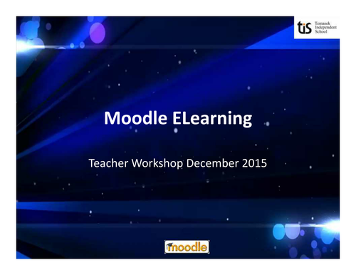 Moodle Workshop for teachers