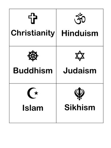 Religion symbols flash cards | Teaching Resources