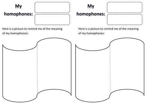 Homophones Picture Worksheet