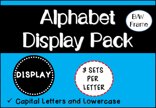 Alphabet Display Pack (Black and White Frames)