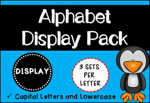 Alphabet Display Pack (Yellow Polka Dot Themed)