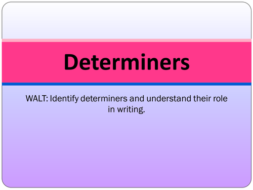 SPaG Presentation: Word Class - Determiners 