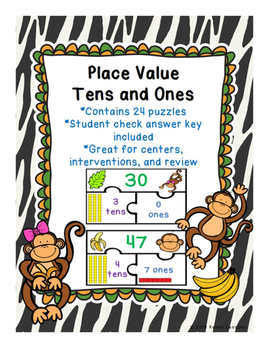 Place Value Game Puzzles - Place Value Tens and Ones 1.NBT.2
