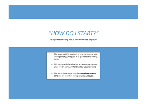 GCSE English Language Analysis Scaffold