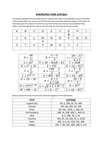 Substitution Codebreaker and Anagram Quiz