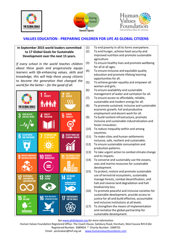 Values Education - Preparing Children for Life as Global Citizens