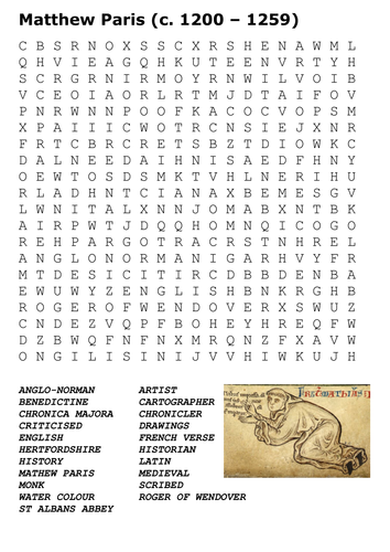 Matthew Paris Word Search 