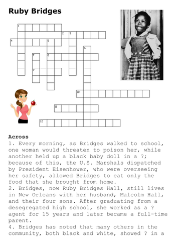 Ruby Bridges Crossword Teaching Resources