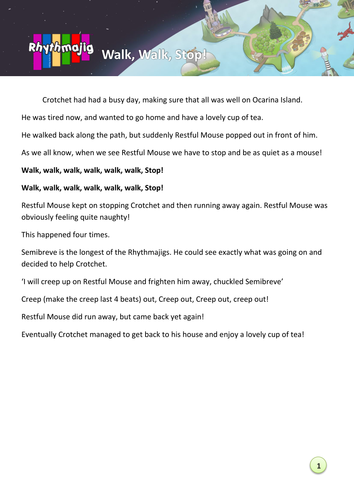 Crotchet's story: walk, walk, stop!