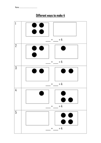 Number Bonds Making 4 5 6 7 8 Differentiated 11 Worksheets 