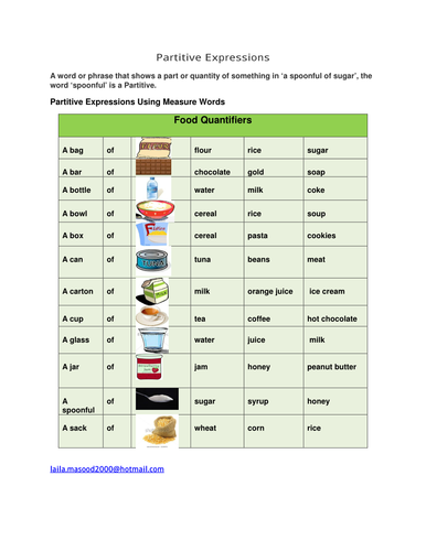 Partitive Expressions Using Measure Words