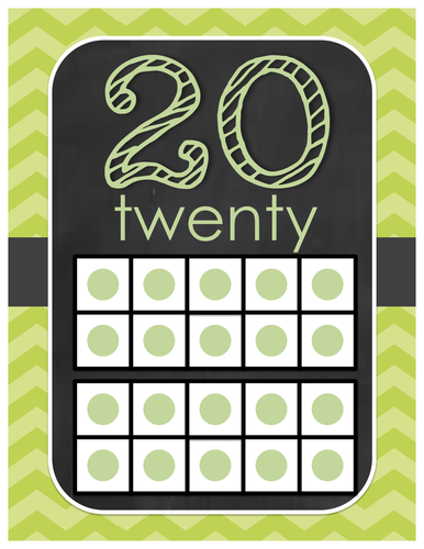 1-20 Number Display Chevron Theme