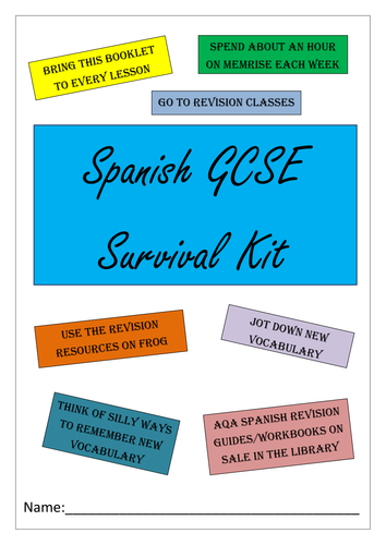 BUMPER SPANISH GCSE REVISION PACK Teaching Resources pic