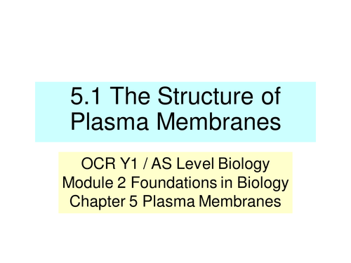 NEW OCR A Level Biology - Plasma Membranes