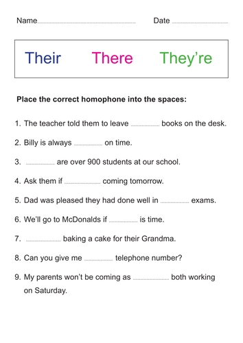 Worksheets Their There They Re Worksheets homophones their there theyre by mdudson22 teaching theyre