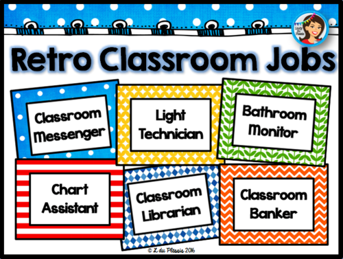 classroom jobs sign