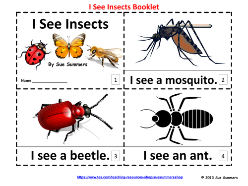 Insects Emergent Reader Booklets