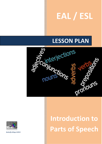 Intro Parts of Speech Lesson Plan (EAL/ESL)