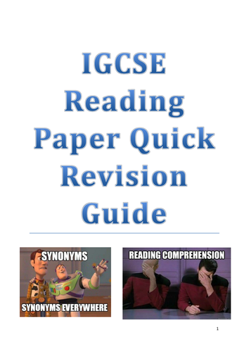 IGCSE English Reading paper revision