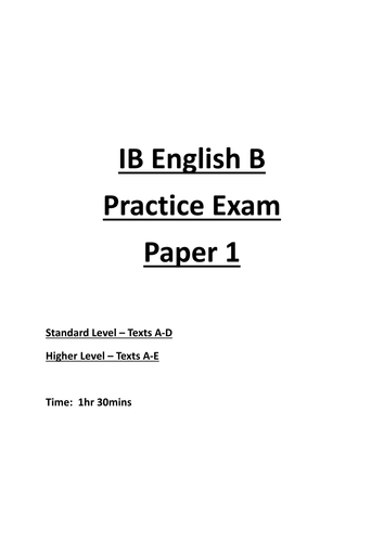 IB English practice exam