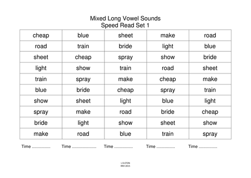 Long vowel sound worksheets
