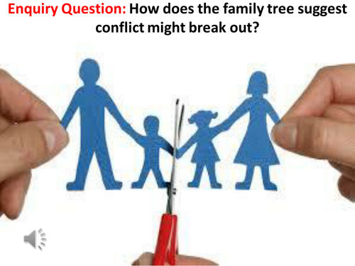 How does the family tree suggest conflict might break out?