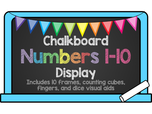 Number Display 1-10 Chalkboard Theme