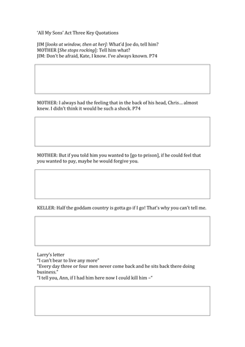 All My Sons Act Three 