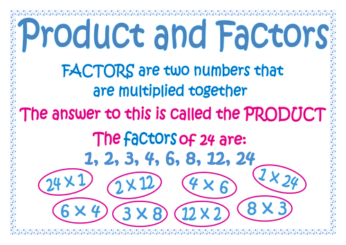 Products and factors | Teaching Resources