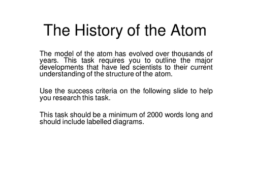 History of the atom AFL