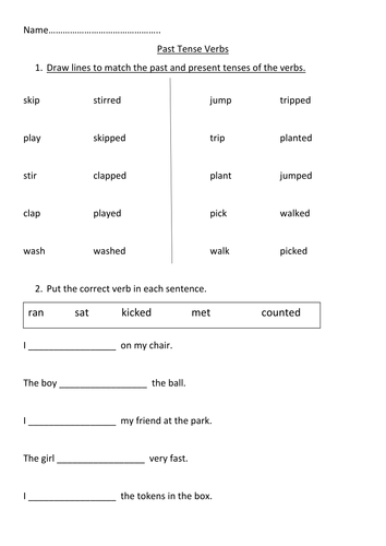 Past tense verbs