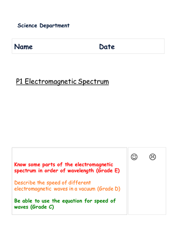 P1 ELECTROMAGNETIC SPECTRUM BOOKLET 