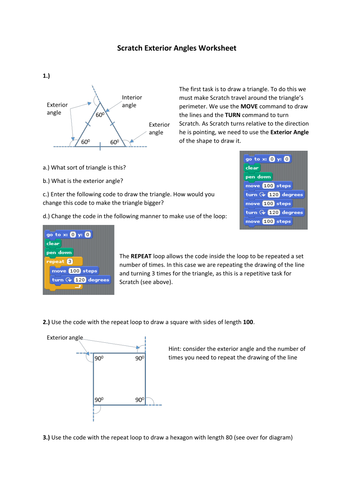 Exterior angles investigation through programming with Scratch