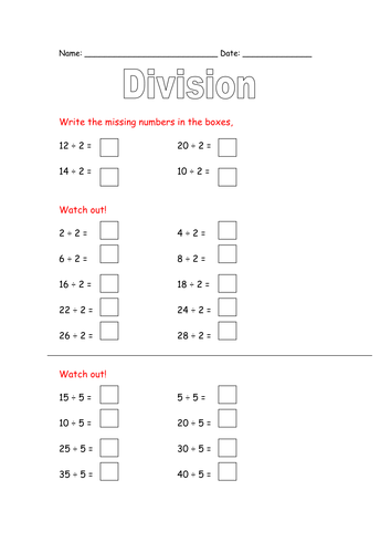 maths division for year 3 by stanthonysmayo teaching resources