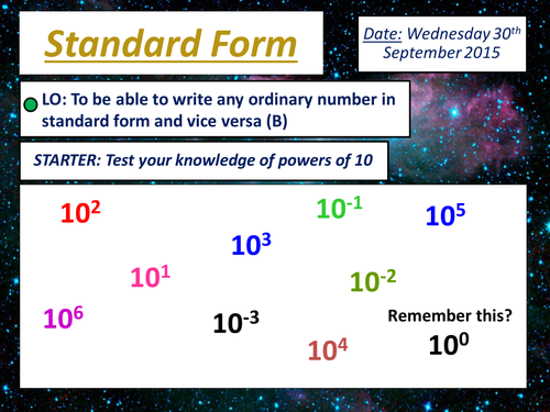 KS4 Standard Form - Series of lessons with Activites