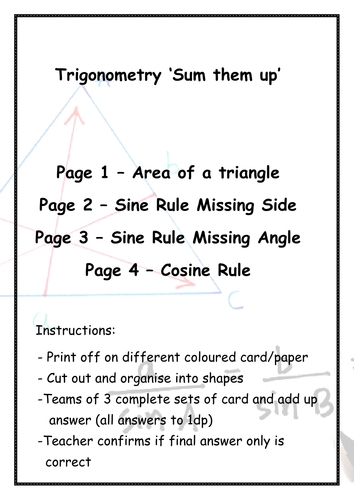 Further Trigonometry - 'Total it!'