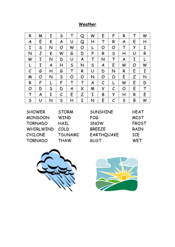 Weather wordsearch