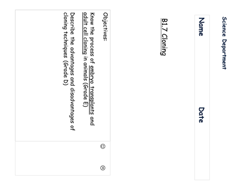 AQA B1.7 CLONING BOOKLET